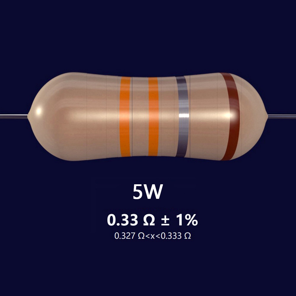 1 Điện Trở 5W 1% 0.33 OHM 0.33Ω 5W