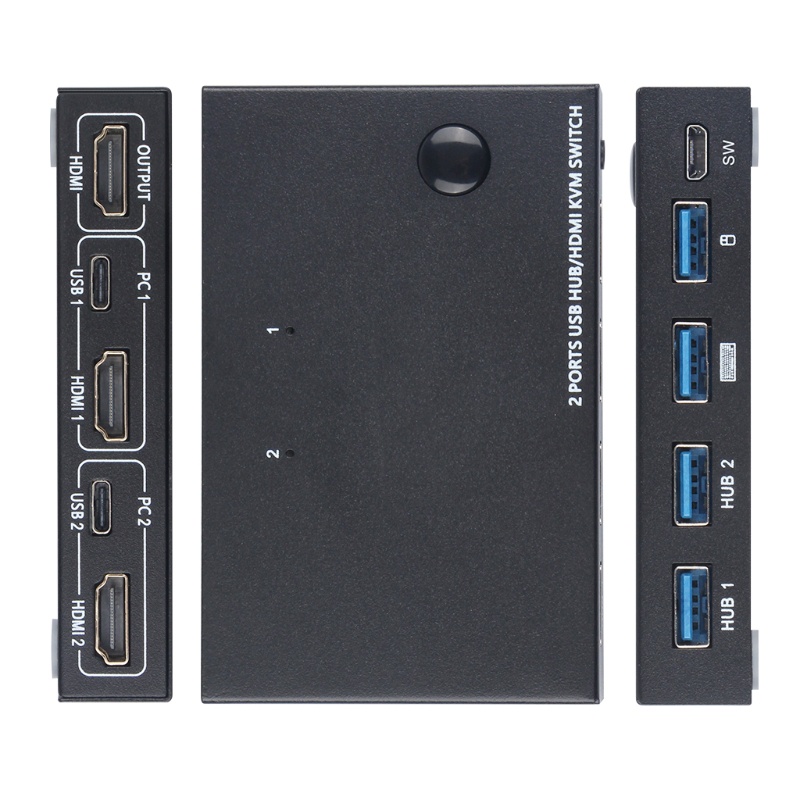 Bộ chia 2 cổng AM-KVM201CC 10Gbps USB KVM Switch chất lượng