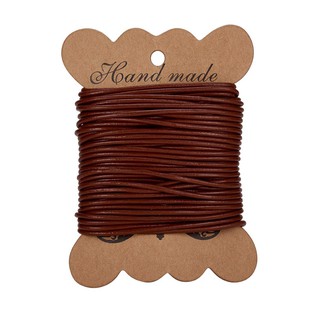 1roll Cowhide Leather Cord Leather Jewelry Cord Jewelry DIY Making Material Round Dyed Saddle Brown about 2mm