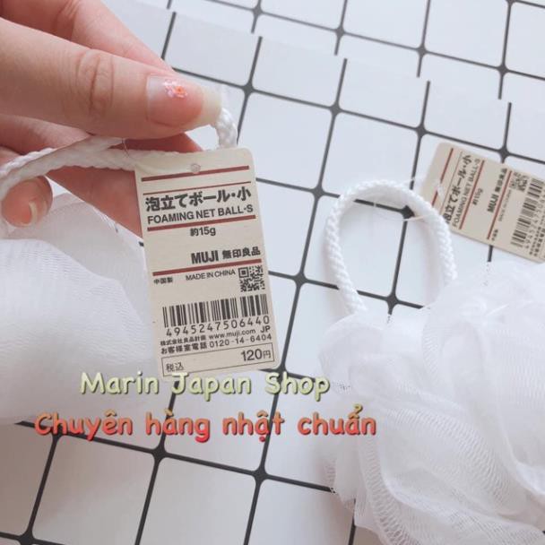 (Sale) Bông tắm lưới tạo bọt tròn mềm mịn hàng chính hãng Muji Nhật Bản