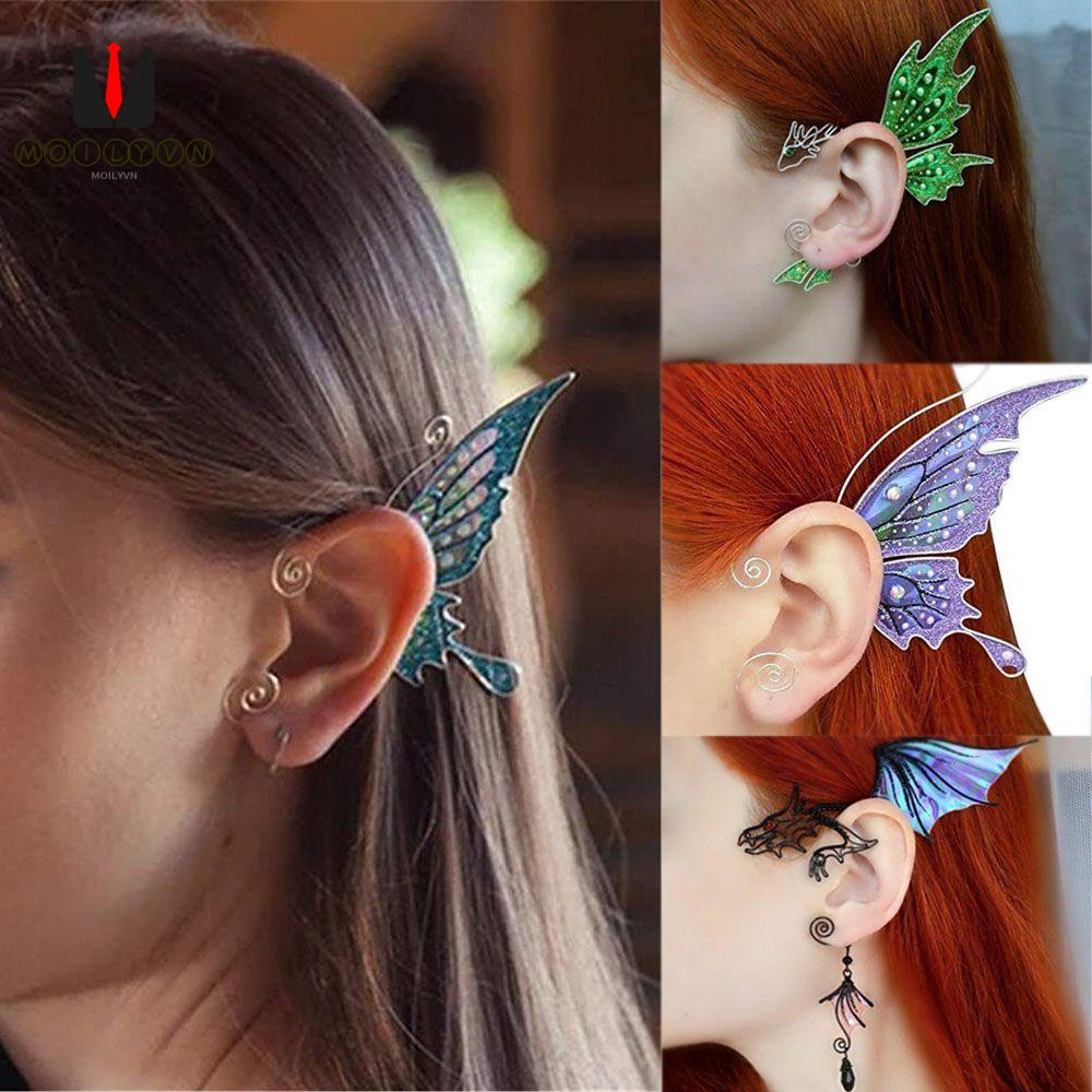Bông tai hình cánh bướm/cánh rồng không cần xỏ lỗ thời trang cho nam nữ