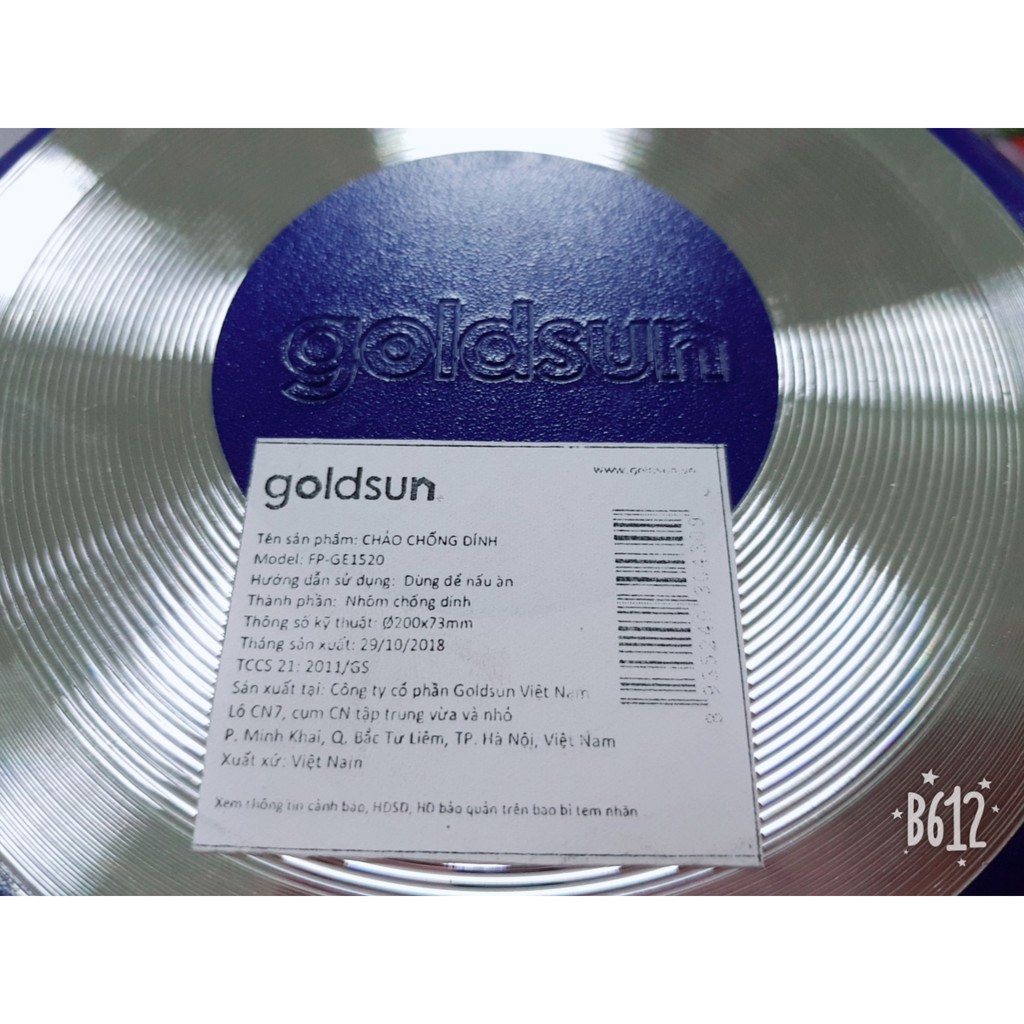[FSHN] Chảo chống dính sâu lòng Goldusn FP-GE1520(B) 20cm