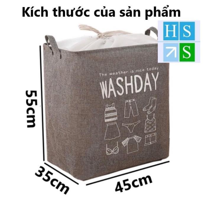 TÚI ĐỰNG CHĂN đa năng Washday vải vintage cỡ lớn đựng chăn mền drap quần áo giỏ đựng có quai xách chống ẩm chống bụi