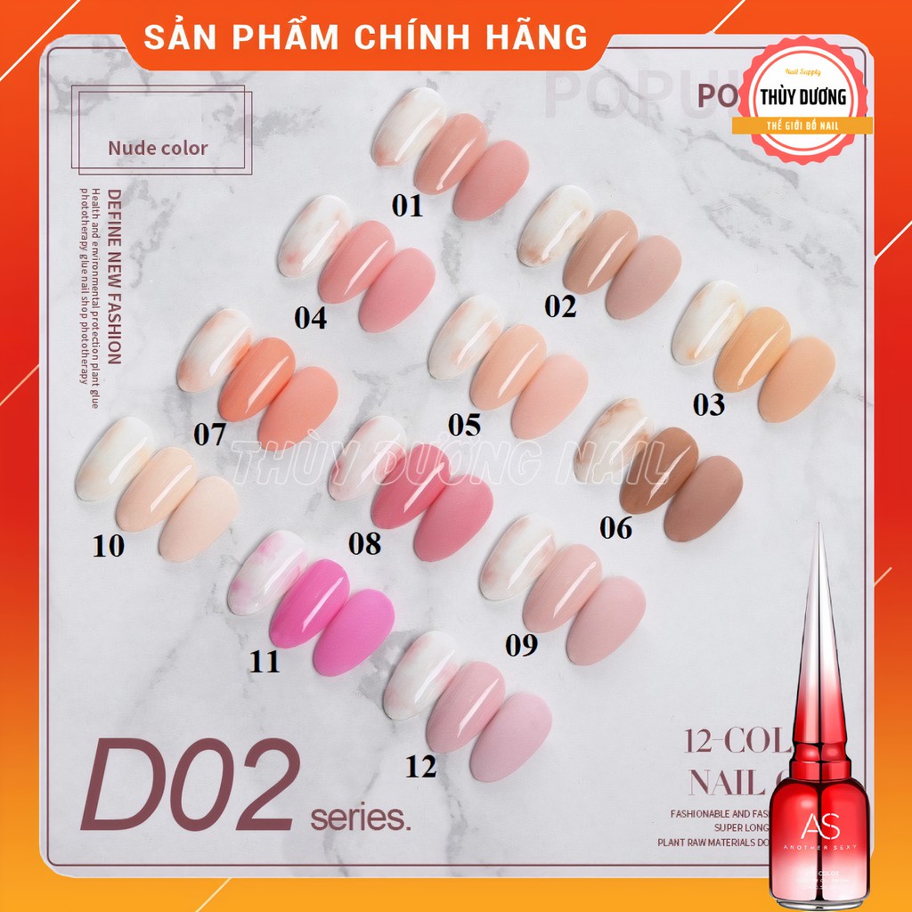 Sơn gel AS chính hãng chai đỏ mã D02 15ml