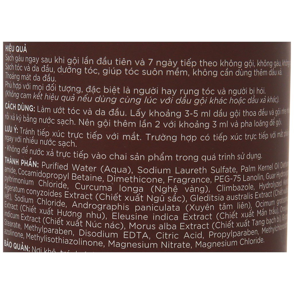 Dầu Gội Thái Dương 7 Thảo Dược giảm gàu, giảm rụng tóc và hói đầu - Thai Duong Shampoo 480ml