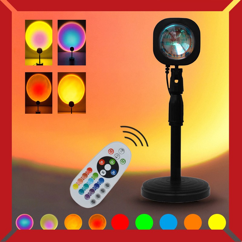 Đèn LED màu sắc đa dạng có thể thay đổi màu, ánh hoàng hôn, ánh cầu vồng Đèn trang trí có điều khiển từ xa