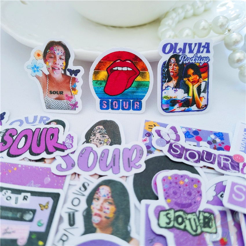 ★★★ Olivia Rodrigo Q-1 Sour Drivers License Mini Diary Manual Stickers ★★★ 40Pcs/Set DIY Fashion Scrapbooks Album Decor Decals Stickers
