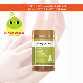 Mầm đậu nành cho phụ nữ trên 18 tuổi Healthy Care Super Lecithin 1200mg, Úc (100v)