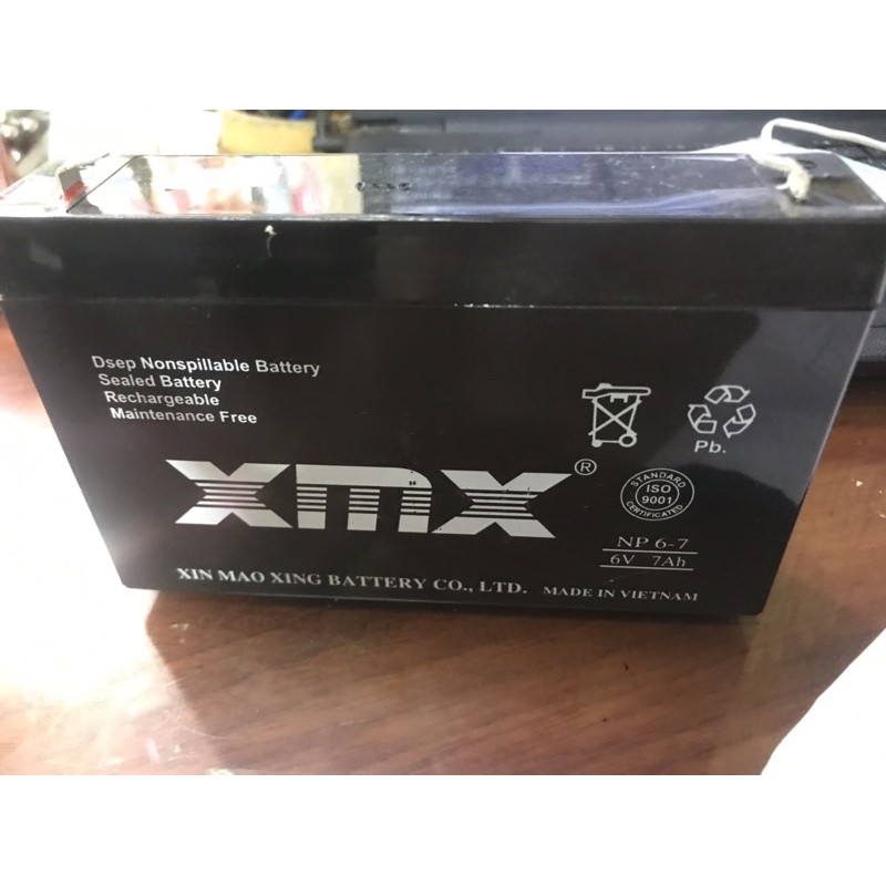 Bình ắc quy xe điện 6v loại lớn 6V7