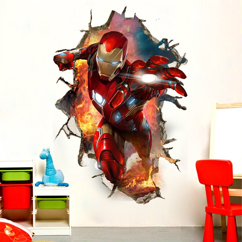 Decal Tranh dán tường nhiều siêu anh hùng- NGUYÊN 1 TẤM- Tranh dán tường các siêu anh hùng MARVEL