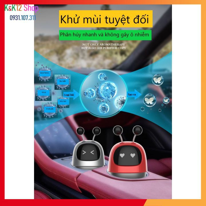 [Độc quyền] Nước hoa xe hơi, Robot trang trí khử mùi kéo dài hương thơm tinh bưởi, sản phẩm nội thất xe hơi thương hiệu.