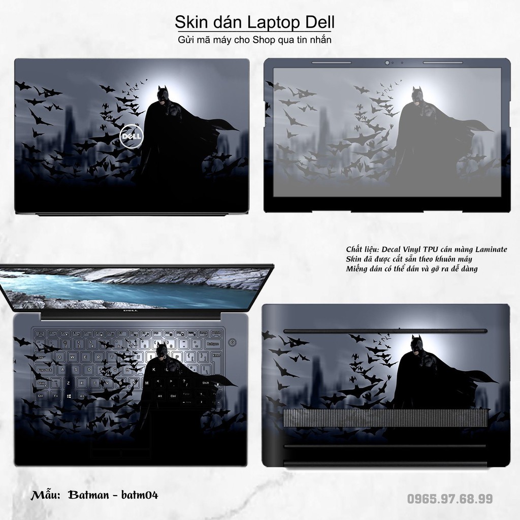 Skin dán Laptop Dell in hình Người dơi (inbox mã máy cho Shop)