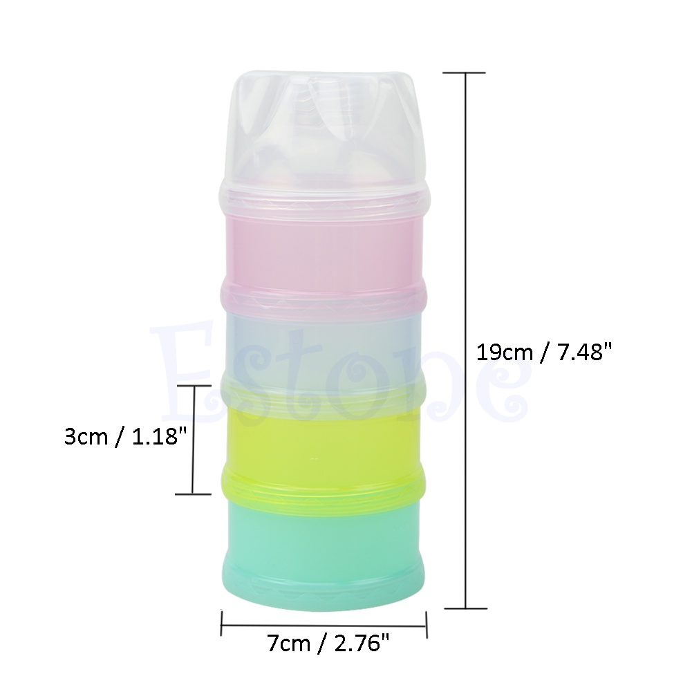 1 Hộp Đựng Sữa Bột 4 Tầng Di Động Tiện Dụng Mang Đi Du Lịch Cho Bé