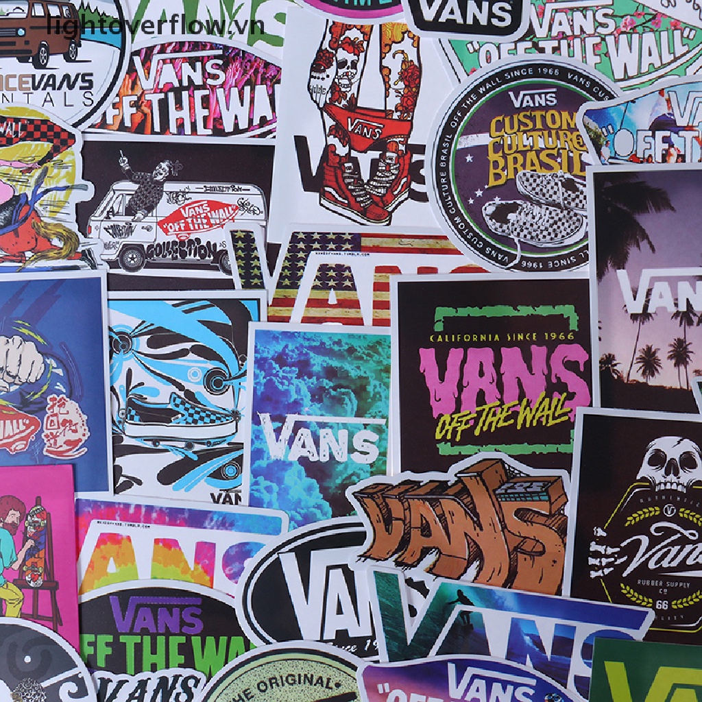 VANS Set 100 Miếng Dán Trang Trí Ván Trượt / Laptop / Xe Đạp / Xe Hơi Họa Tiết Graffiti Độc Đáo