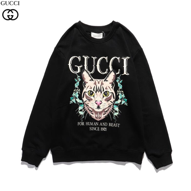 Áo Sweater Cổ Tròn Chất Liệu Cotton In Hình Gucci Thời Trang