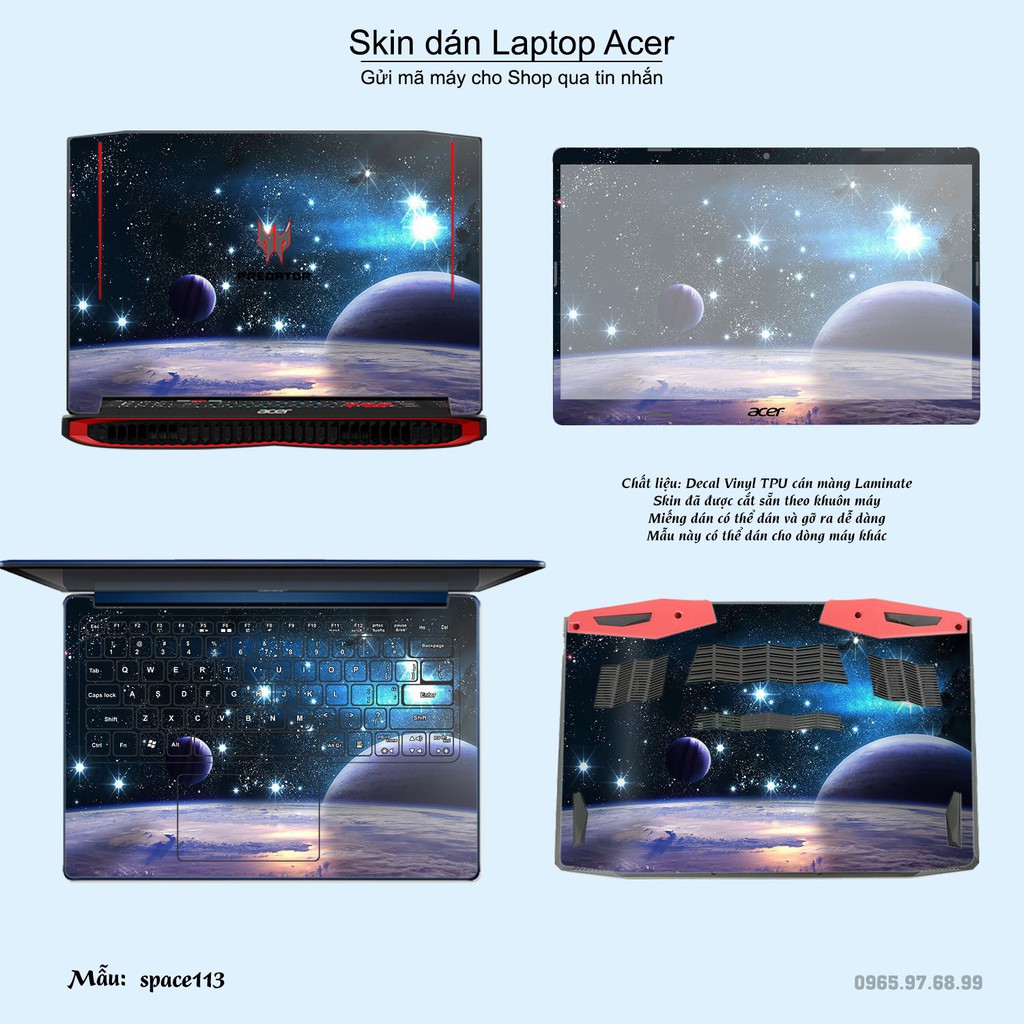 Skin dán Laptop Acer in hình không gian nhiều mẫu 19 (inbox mã máy cho Shop)