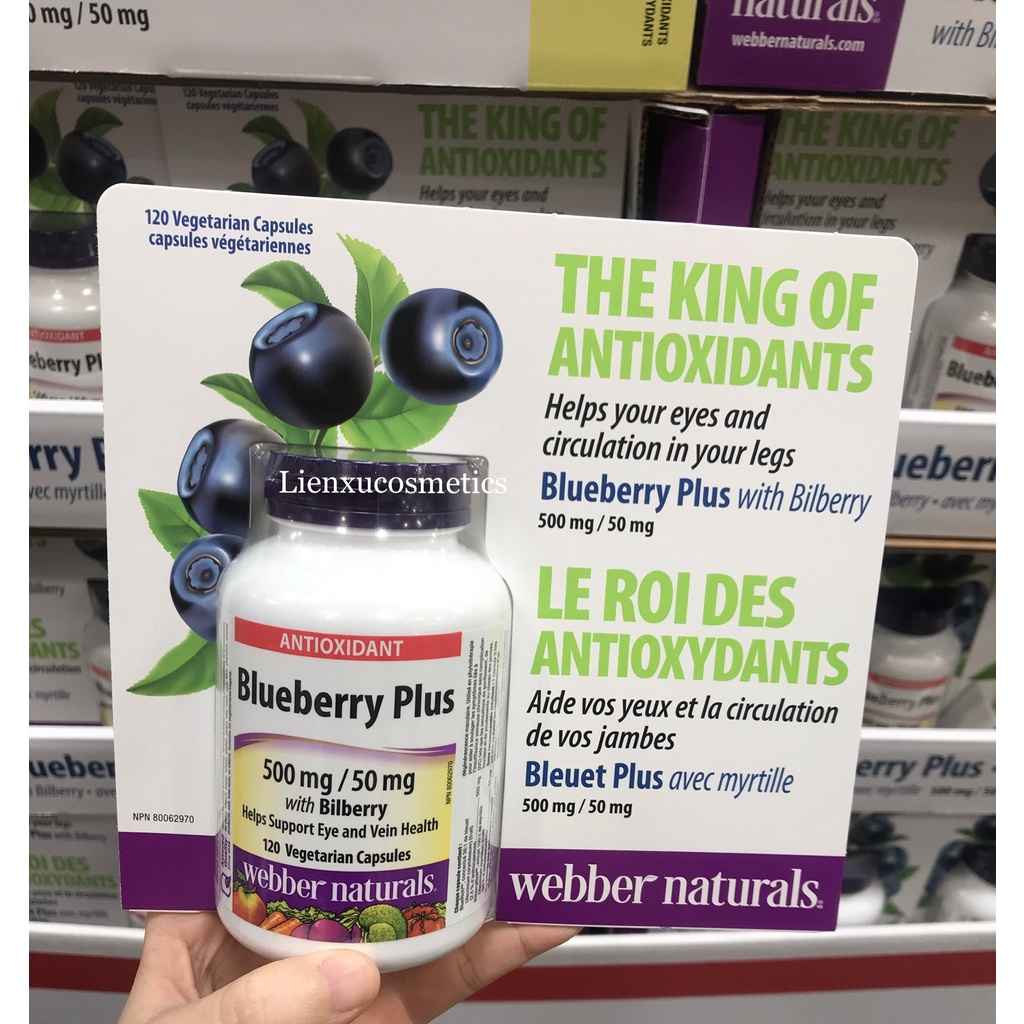 Viên uống bổ mắt blueberry plus 500mg; 120 viên. HSD T1/2026