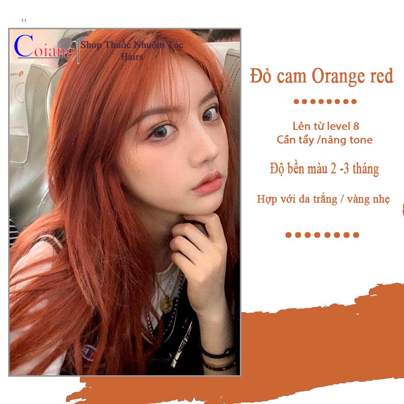 Thuốc nhuộm tóc màu ĐỎ CAM - ORANGE RED cần dùng thuốc tẩy tóc Chenglovehairs, Chenglovehair