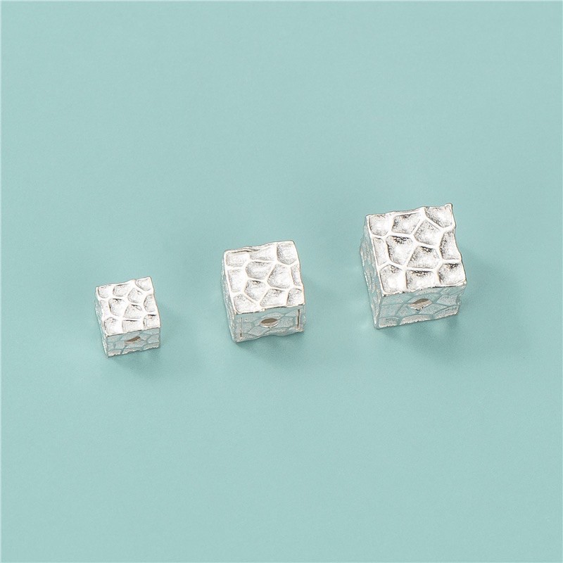 charm bạc khối vuông mix đá bạc s925 cao cấp