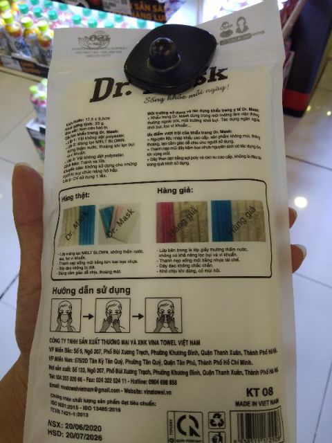 Gói 10 Khẩu Trang Dr Mask Màu Trắng 3 Lớp