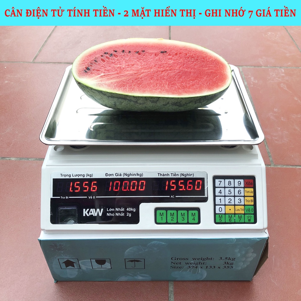 Cân Điện Tử  Tự Tính Tiền Sạc Pin 40Kg MẪU CHỌN LỌC, Cân điện tử tính tiền 40kg bán thịt cá