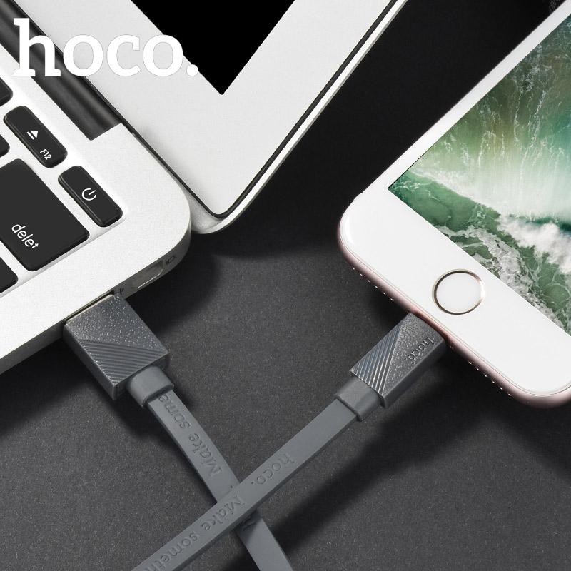 Cáp sạc Lightning Hoco U34 dành cho iPhone/iPad, iPhone XS Max, iPhone 11, iPhone 11 Pro Max (Sạc nhanh 2.4A, dài 1.2m)