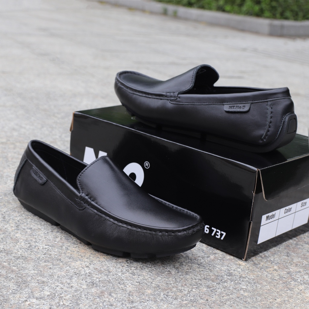 Giày mọi nam da bò cao cấp, giày lười nam da bò đế âm may chắc chắn - HT.NeO3865