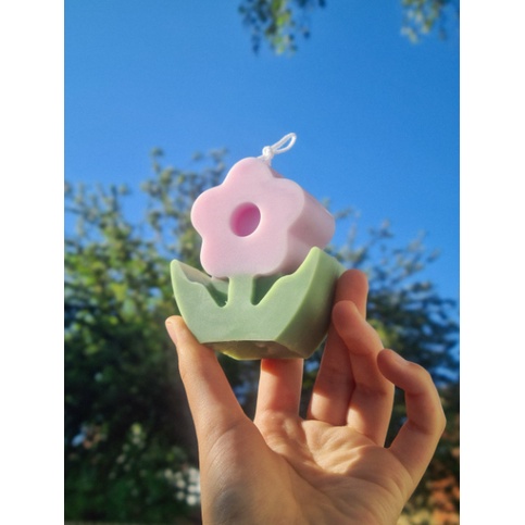 Sáp nến thơm hình hoa dễ thương trang trí, décor, thắp sáng nhà cửa