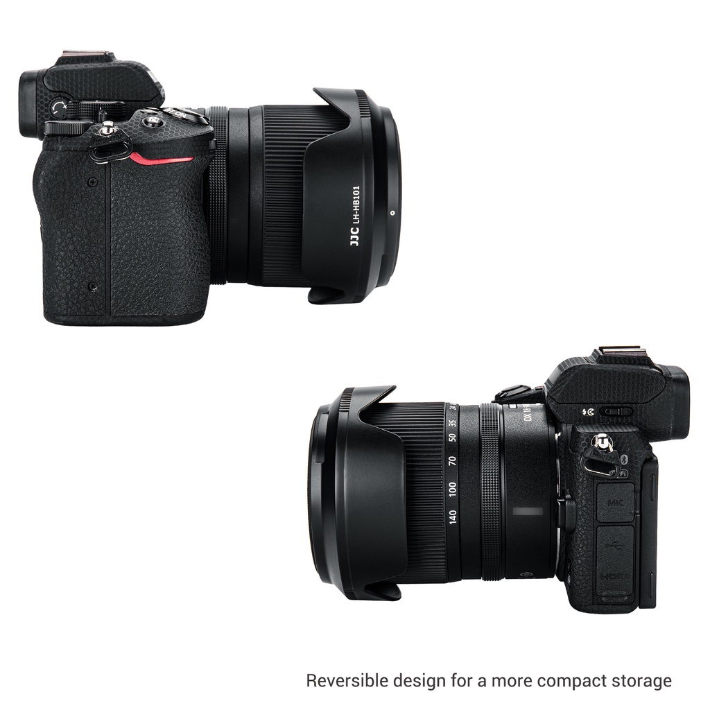 Loa che nắng JJC HB-101 cao cấp thích hợp cho ống kính Nikon NIKKOR Z DX 18-140mm f / 3.5-6.3 VR/ Nikon HB-101