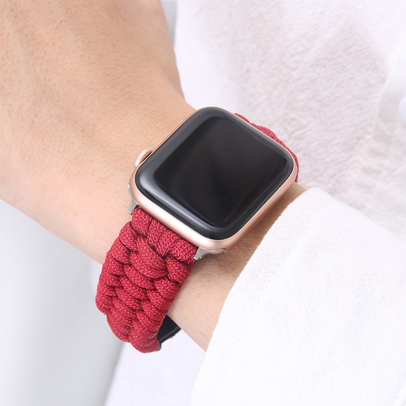 Dây Đeo Thay Thế Bằng Da Bện Cho Đồng Hồ Thông Minh Apple Watch 44mm 40mm 42mm 38mm Iwatch 5 6 SE 4 7