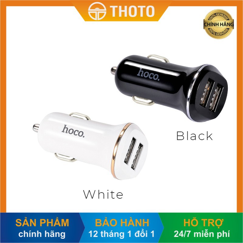 [Thoto Shop] Tẩu sạc nhanh điện thoại trên ô tô HOCO Z1 | 2 cổng USB - hàng chính hãng