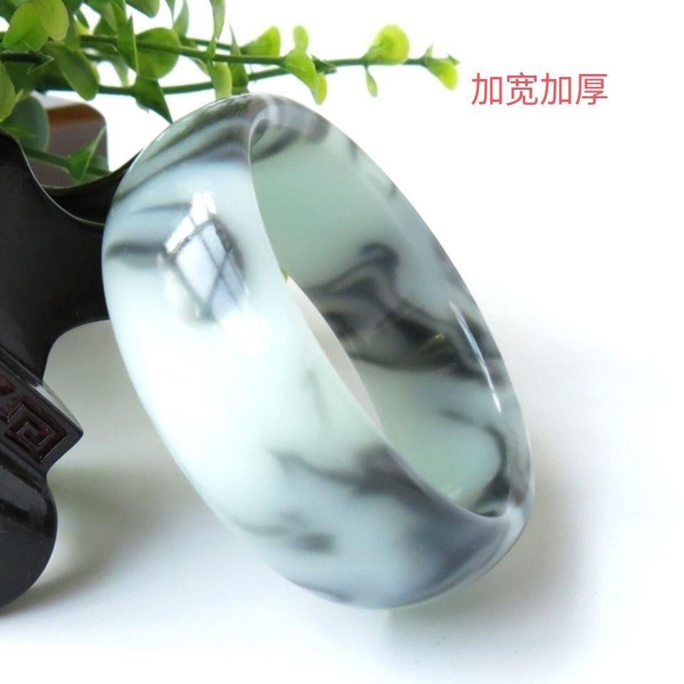 Vòng Tay Ngọc Bích Màu Trắng/Đen/Xanh Dương/Tím Kiểu Dáng Độc Đáo Dùng Làm Quà Tặng