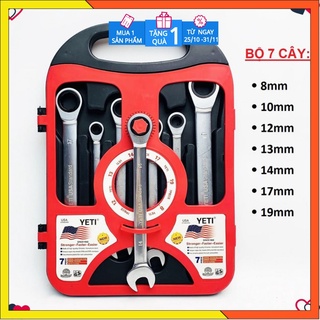 Bộ cờ lê vòng miệng tự động Yeti 7 chi tiết 8-19mm - hàng cao cấp, hoàn thiện tinh xảo
