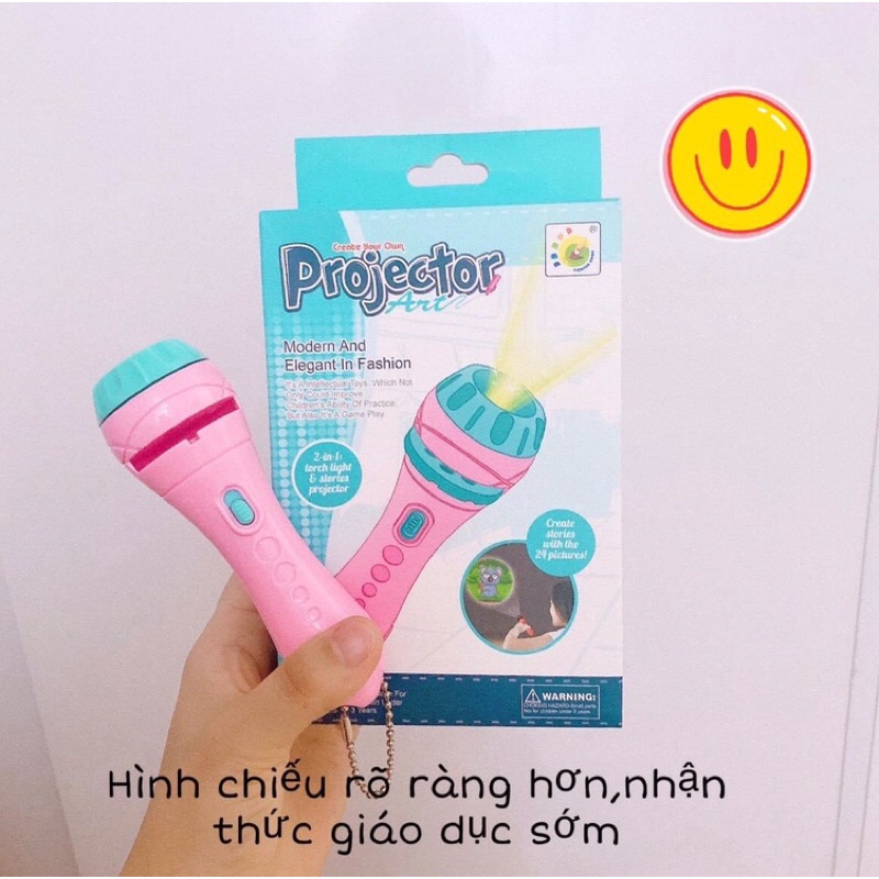 Đèn Pin chiếu hình 24 hình động vật cho bé