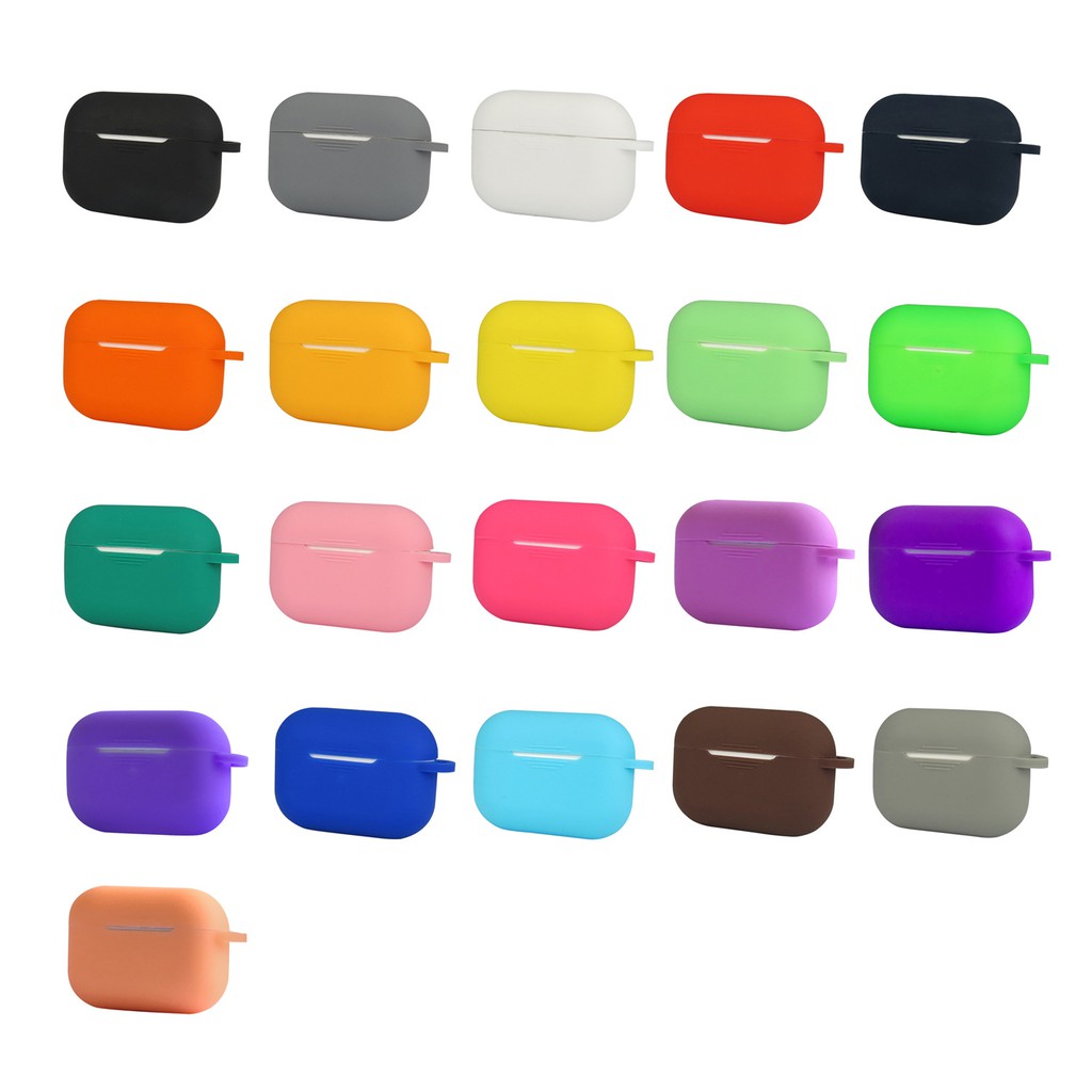 Vỏ Bảo Vệ Hộp Sạc Tai Nghe AirPods Pro 3 2 1 Chất Liệu TPU Mềm Nhám Chống Sốc Có Móc Treo