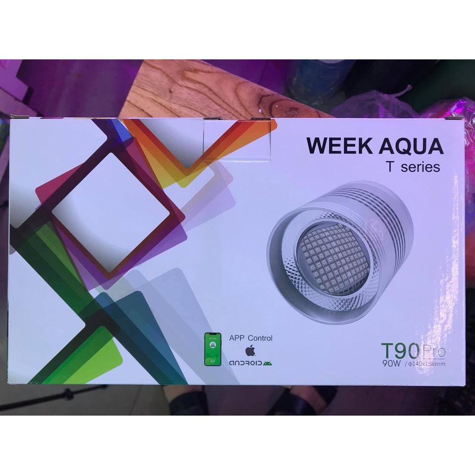 Đèn Week T90 Pro  - LED RGB-UV cao cấp - đèn week treo dạng LON - phụ kiện thủy sinh - shopleo