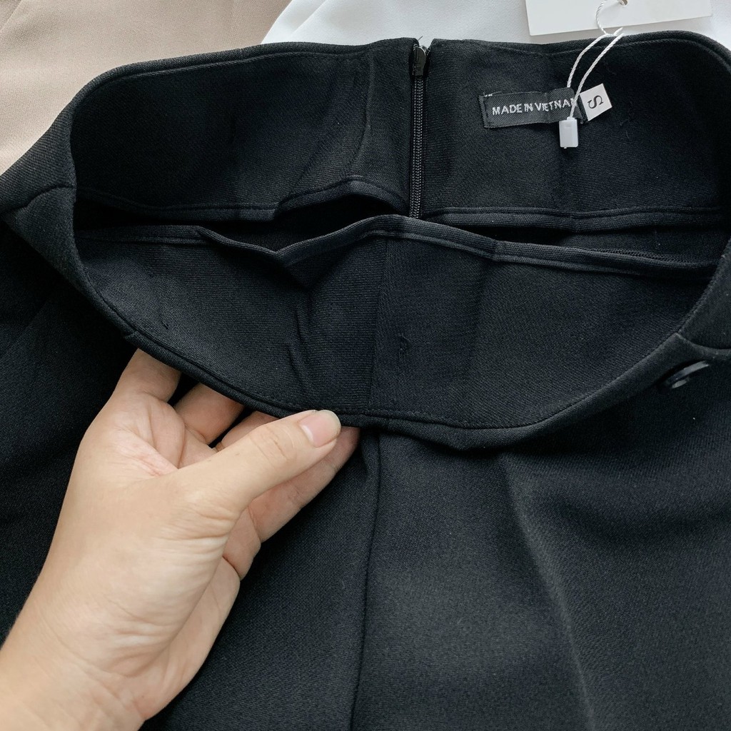 Quần công sở nữ cạp cao, Quần baggy công sở 2 khuy sườn chất VITEX xịn xò