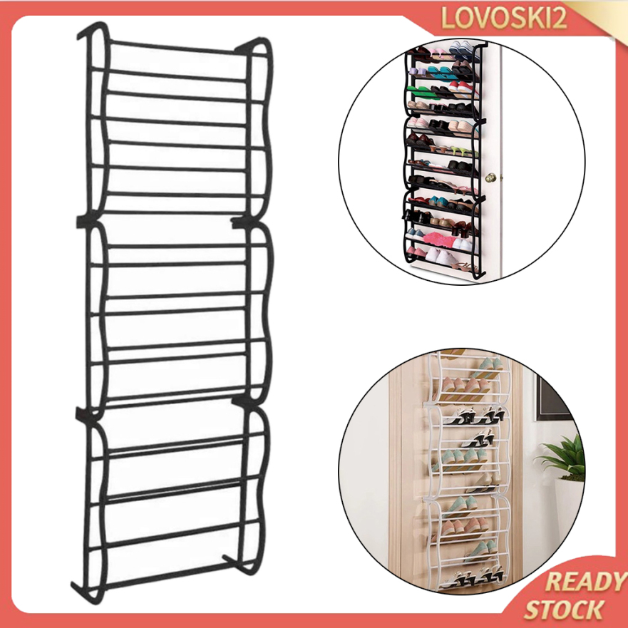 [LOVOSKI2]12 Tier Shoe Organizer Shelf Hook Over Door Shoe Rack 36 Pairs