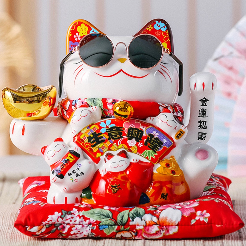 [COD] 2022 Con mèo may mắn Trang trí Con heo đất Món quà con mèo may mắn Năm mới Chúc may mắn Trang trí nội thất Món quà thủ công