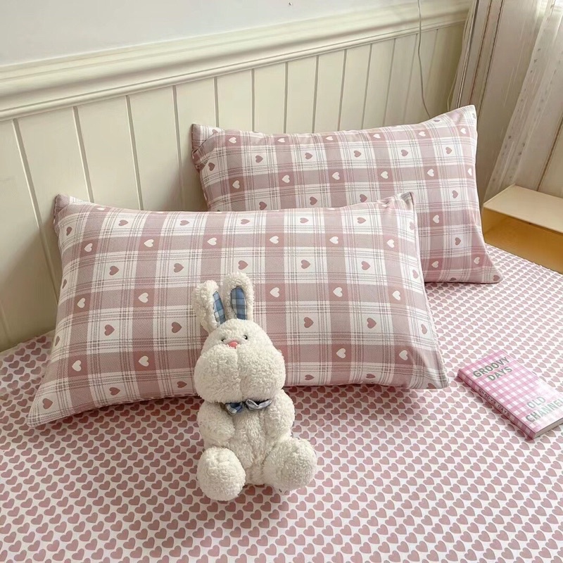 Ga gối cotton living, chăn ga gối cotton hàng nhập cao cấp 4 món vỏ chăn ga và vỏ gối mềm mịn