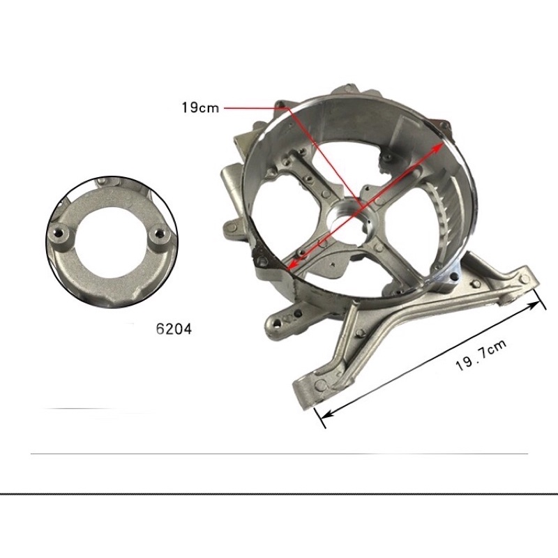 Chân Nhôm Mặt Bích Sau máy xăng máy dầu 4.5kw 5kw 5.5kw 6kw 7kw 8kw gx390 L90 L100 186