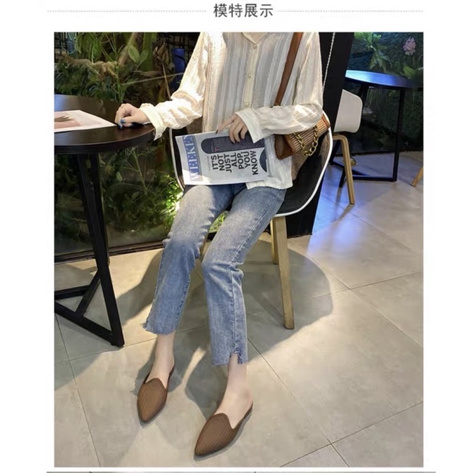 dép sục nữ mũi nhọn thời trang chất liệu nhựa cao cấp chuẩn hình ( đen/nâu)