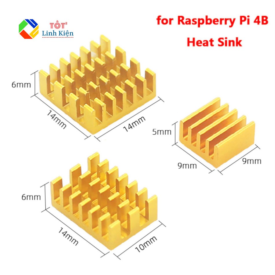 Tản Nhiệt Cho Raspberry Pi 4 - Combo 3 Miếng