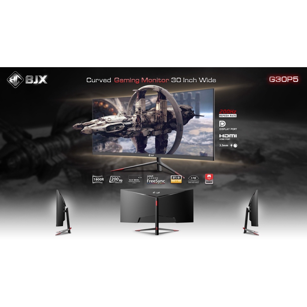 Màn hình máy tính LCD BJX G30P5 30 INCH CONG 200HZ ULTRA WIDE GAMING MONITOR - Hàng chính hãng