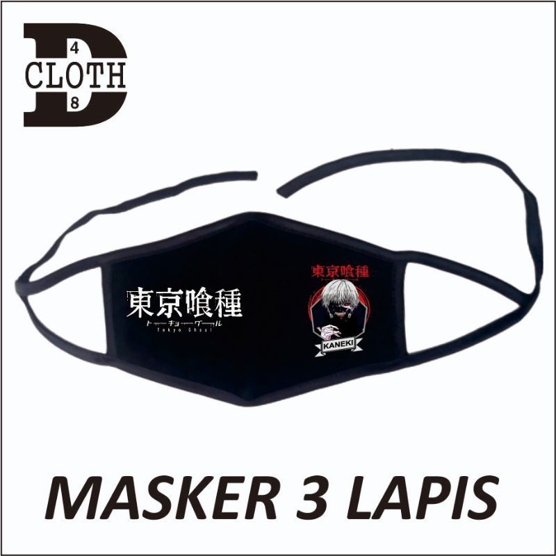 Khẩu Trang Ken Kaneki Tokyo Ghoul 3 Lớp