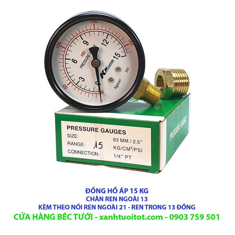 ĐỒNG HỒ ĐO ÁP LỰC NƯỚC LOẠI 15 KG - CM2
