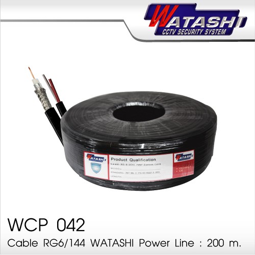 Thùng cáp Camera Watashi RG6 + 2c 100m WCP 071) cáp đồng trục CCTV có nguồn