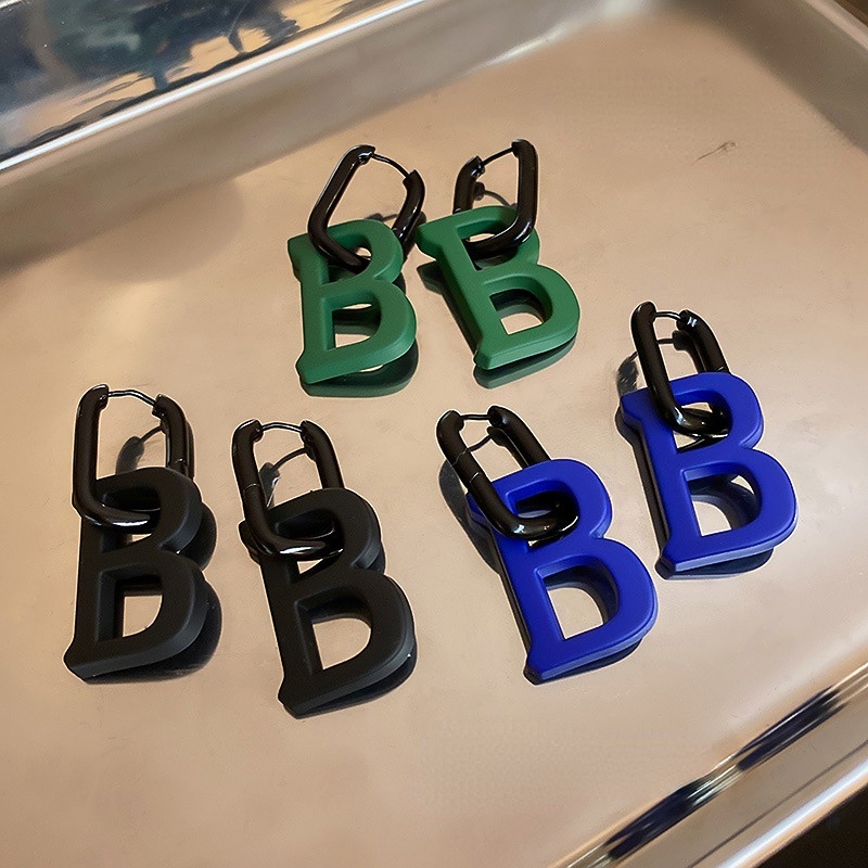 Bông Tai Chữ B Cỡ Lớn Phong Cách Nhật Hàn Cá Tính