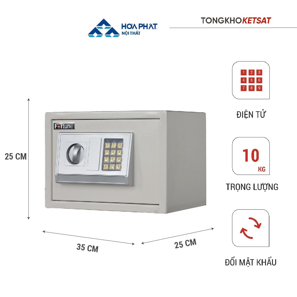 Két Sắt Điện Tử Mini Hòa Phát Két Sắt Khách Sạn KKS05 (Miễn Phí Giao Hàng Toàn Quốc)