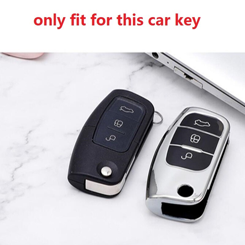 Vỏ Bọc Chìa Khóa Điều Khiển Từ Xa 3 Nút Bằng Tpu Mềm Cho Ford Fiesta Focus 2 Kuga Falcon B-Max C-Max Eco Sport Galaxy Ranger Ecosport Everest Escape Lynx